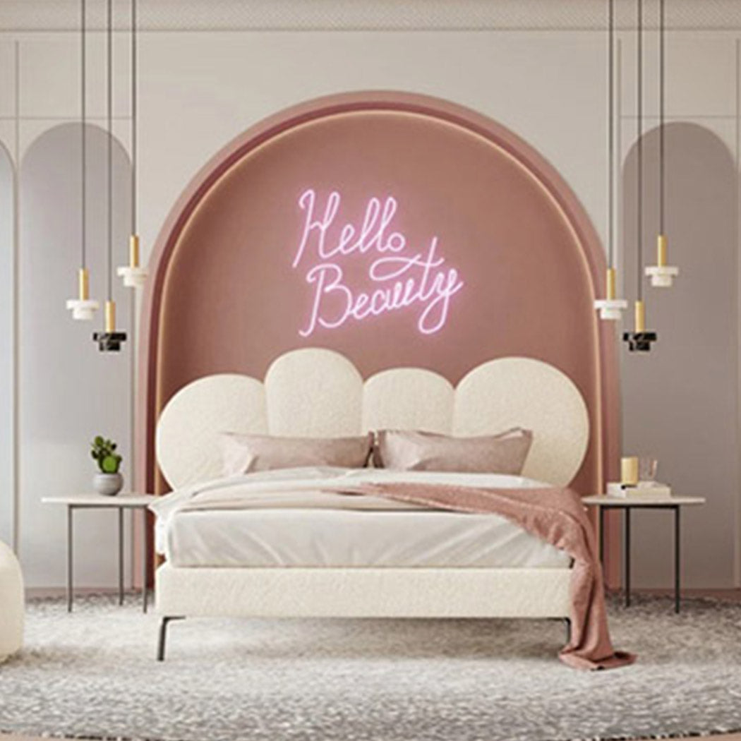 Finley Bed Without Storage | King | Beige Fabric