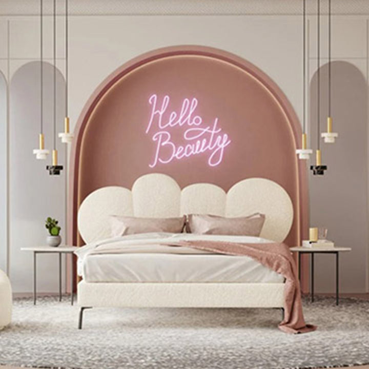 Finley Bed Without Storage | King | Beige Fabric