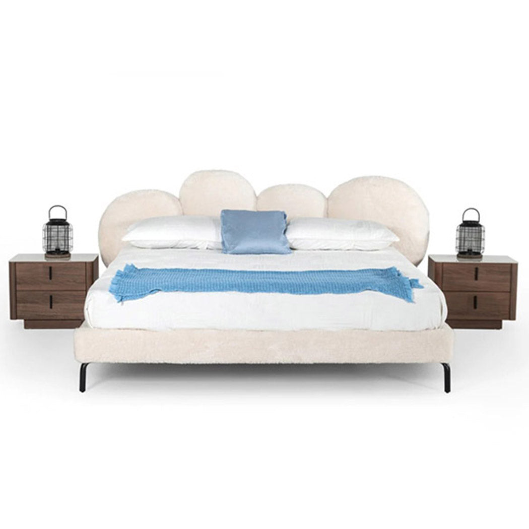 Finley Bed Without Storage | King | Beige Fabric