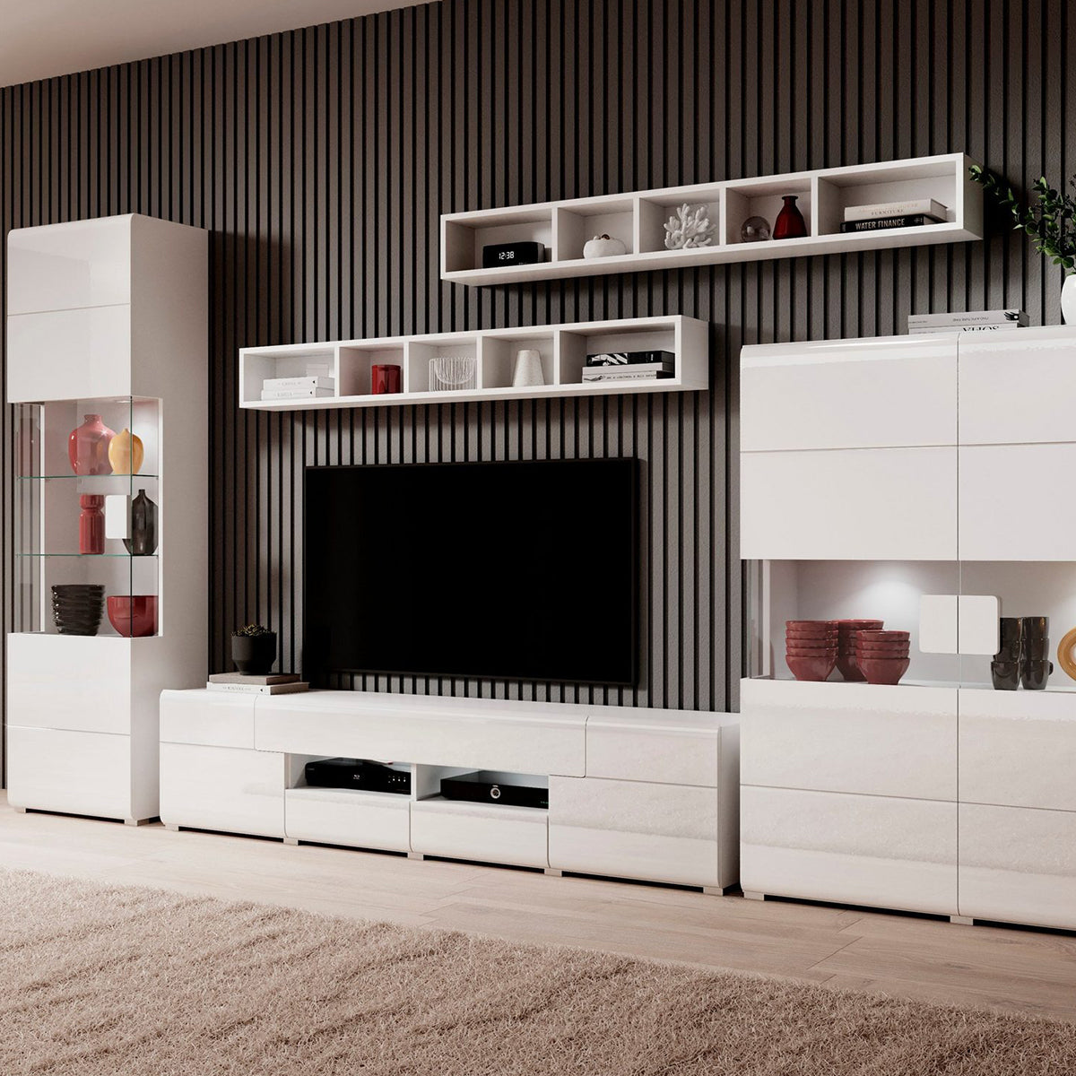 Modern Sun TV Unit Set White for Living Room – Heera Moti