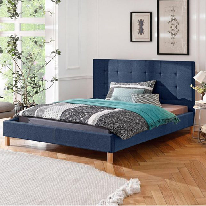 Spatium Bed Without Storage | King | Blue Fabric Upholstery