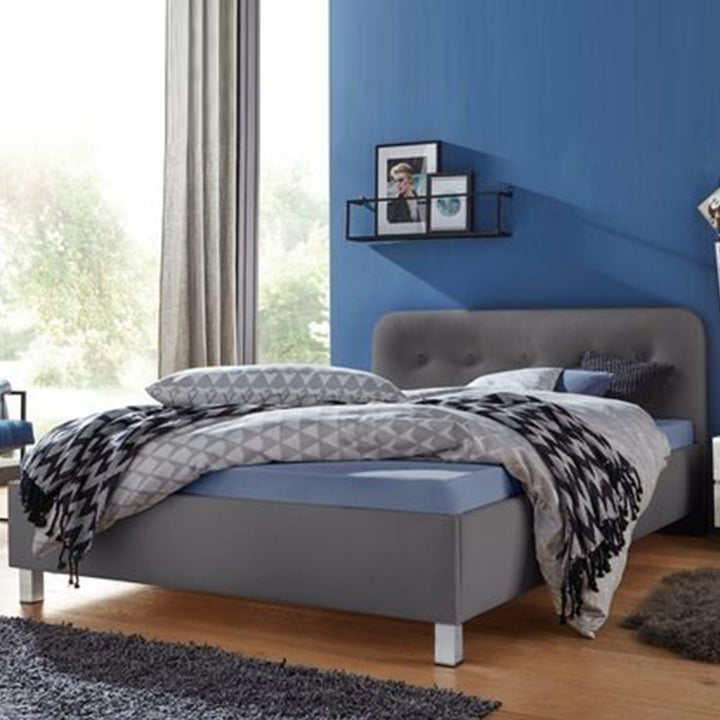 Zeke Bed Without Storage | King | Grey Fabric Upholstery