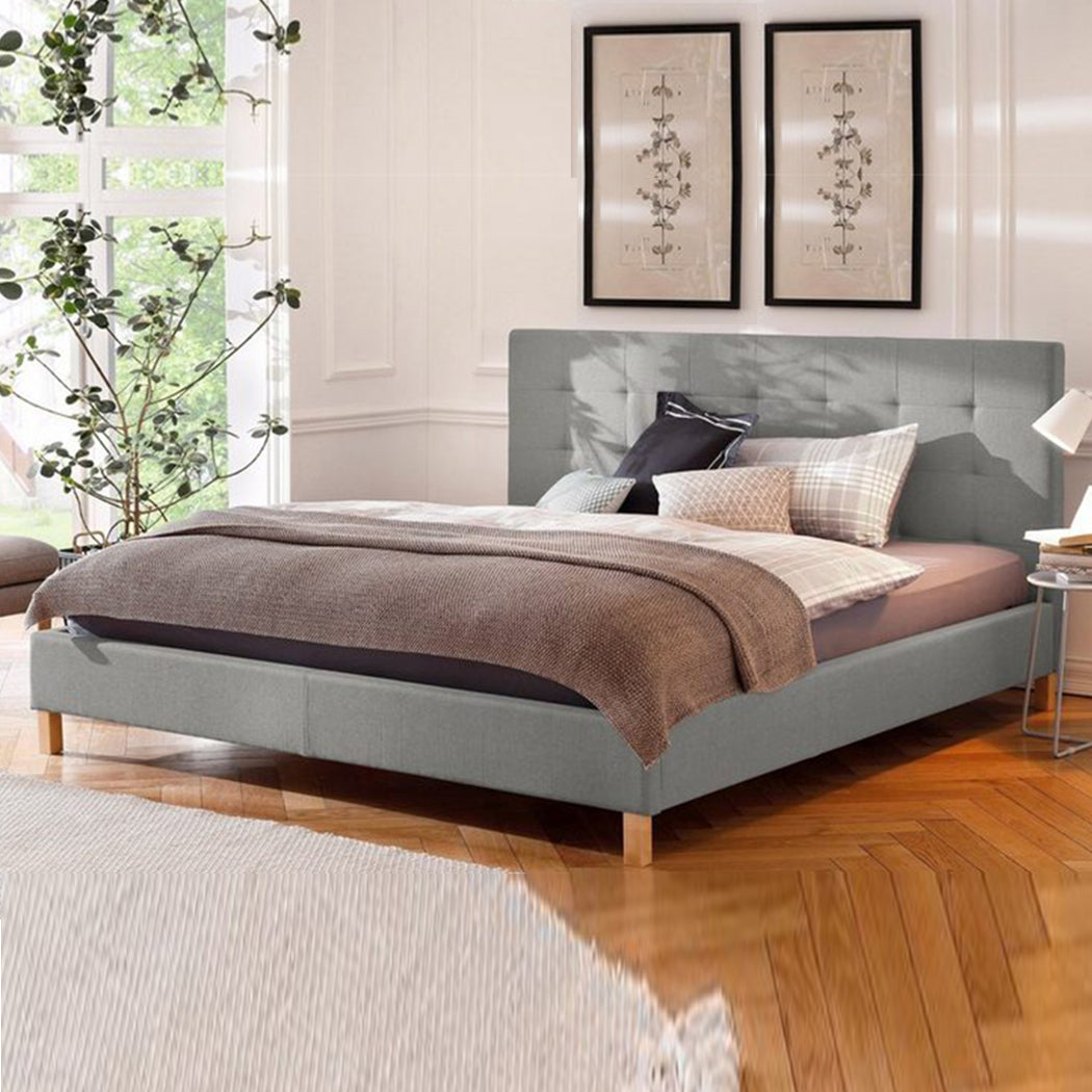 Spatium Bed Without Storage | King | Grey Fabric Upholstery