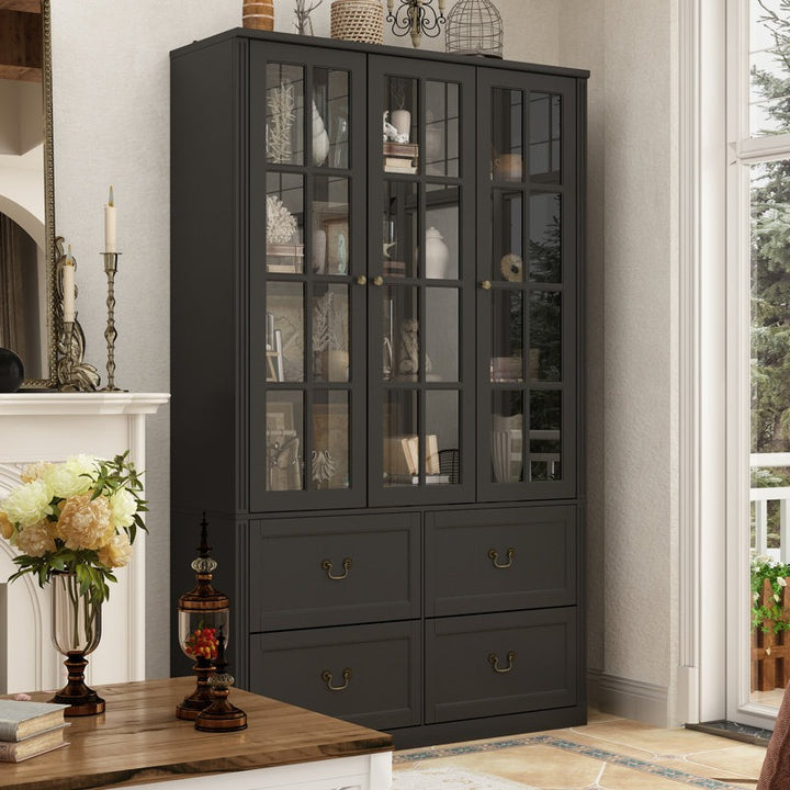 Haruto Tall Crockery Unit | Black