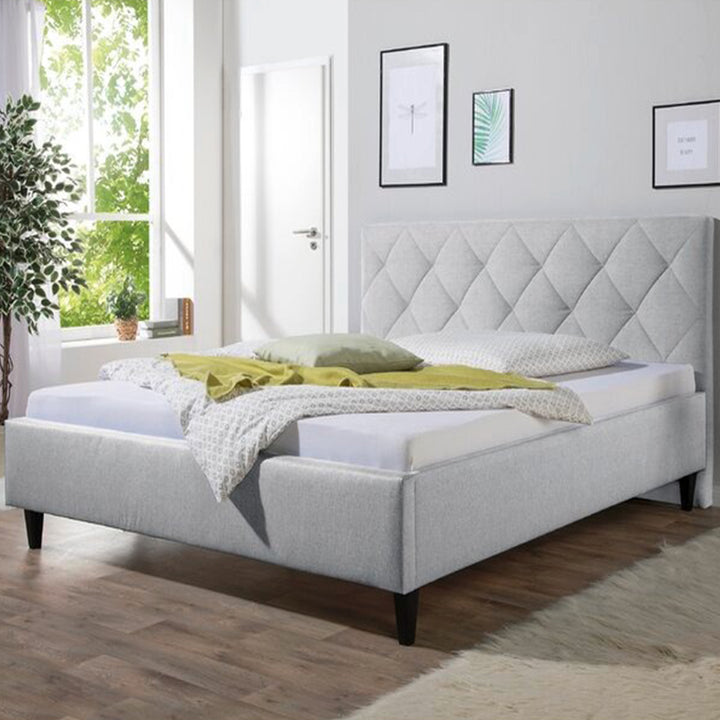 Andres Bed Without Storage | King | Grey Fabric Upholstery