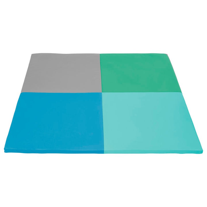 Squares Softplay Activity Mat 4-Piece Set Grey|Green|Blue