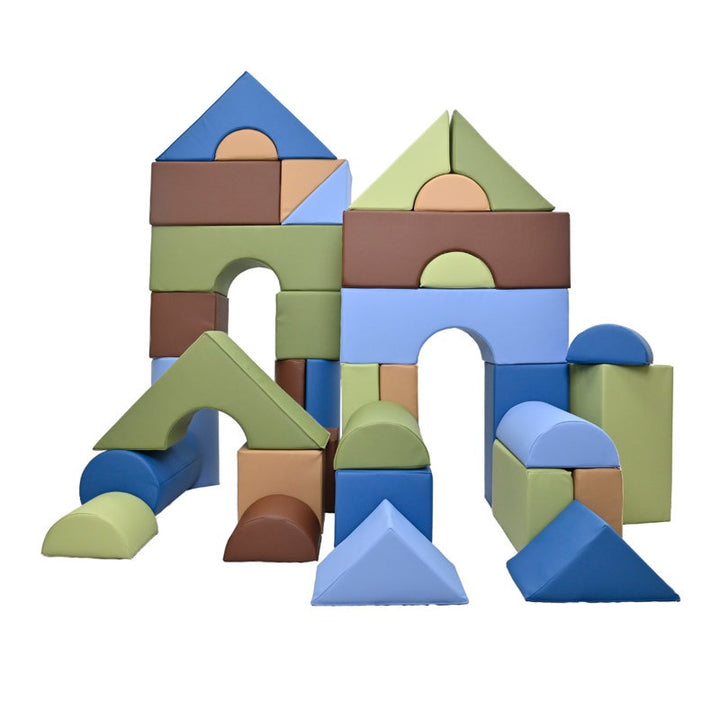 Mody Softplay Blocks - 35 Piece Blue| Green | Brown