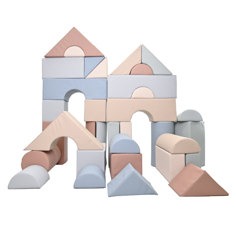 Mody Softplay Blocks - 35 Piece Pink| Blue | Beige