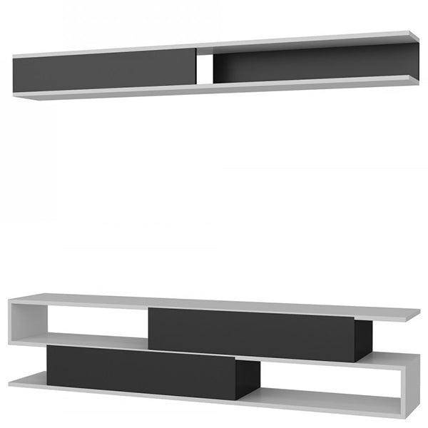 2 Part TV Stand | White & Black