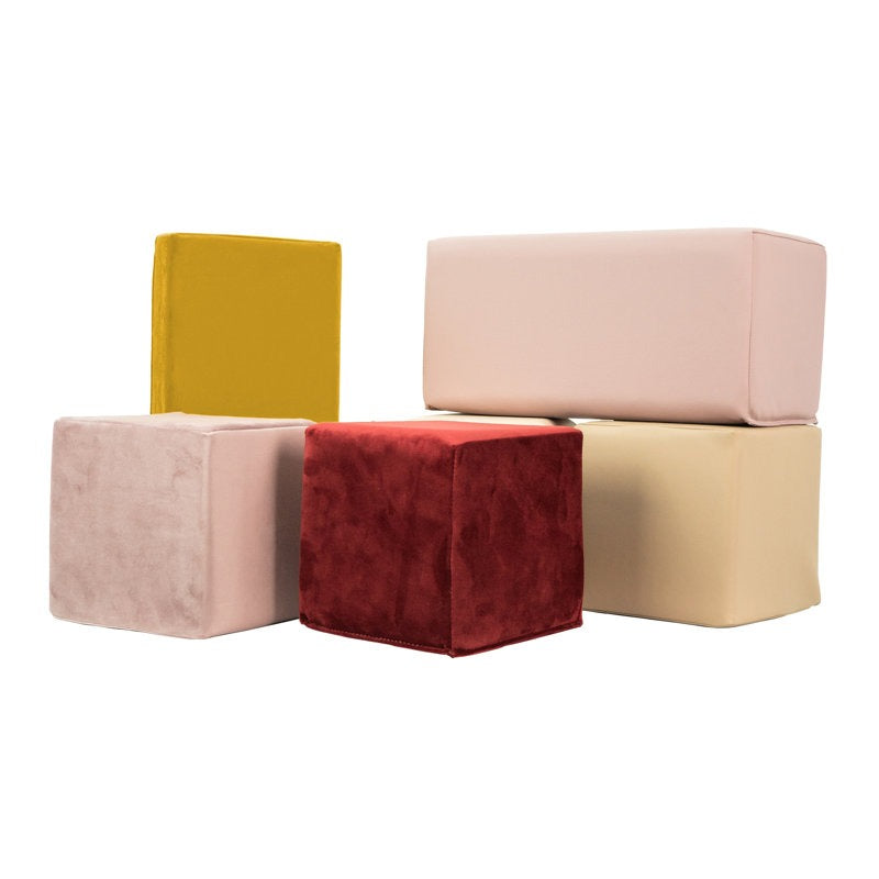 Gans Softplay Block Playset 6-Piece Beige|Red