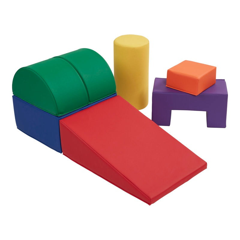Tom Softplay Block Shape Playset 6-Piece Set Red|Purple