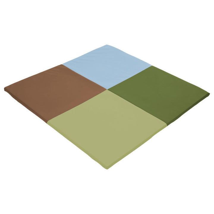 Squares Softplay Activity Mat 4-Piece Set Brown|Green|Blue