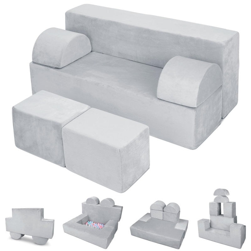 Nehu Softplay Block Playset 6 Piece Grey