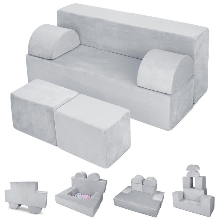Nehu Softplay Block Playset 6 Piece Grey