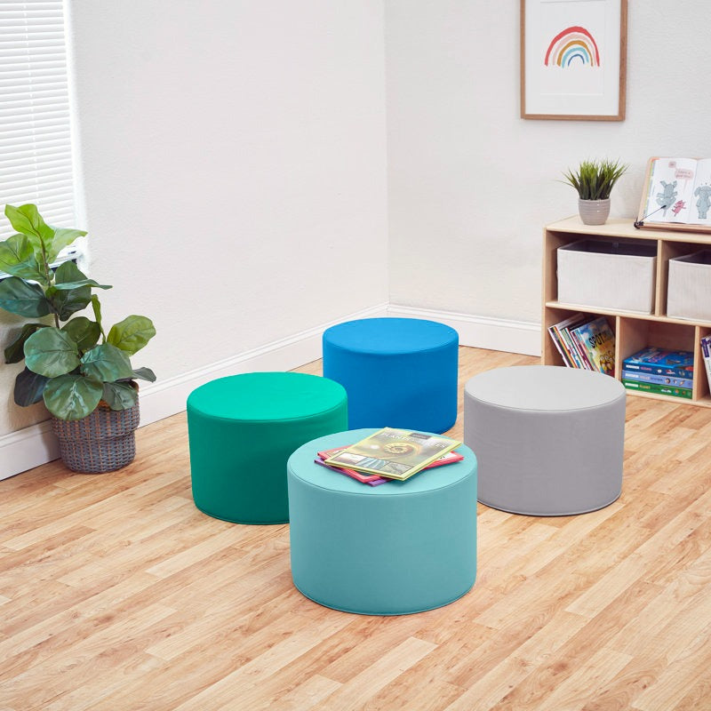 Throm Softplay Seating Block Playset 4-Piece Grey|Blue