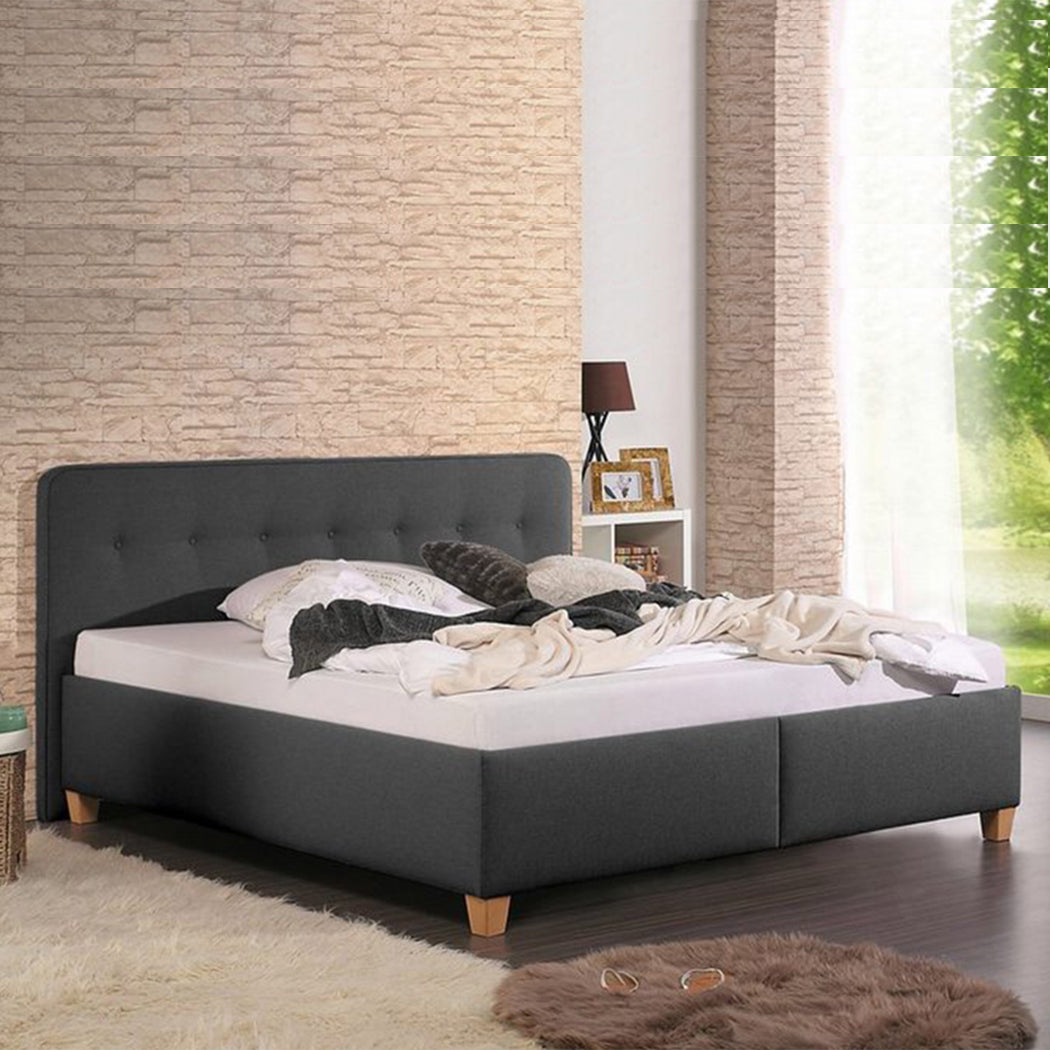 Agua Bed Without Storage | King | Black Fabric Upholstery