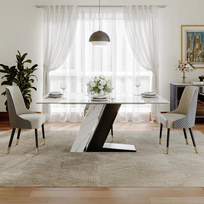 Zee Stone 8-Seater Dining Table Set|Black