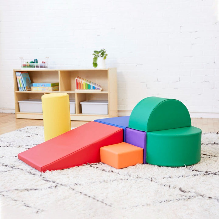 Tom Softplay Block Shape Playset 6-Piece Set Red|Purple