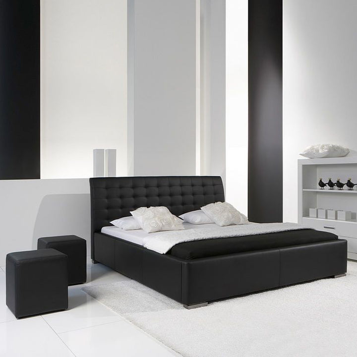 Paxton Bed with Hydraulic Storage | King | Black Leatherette