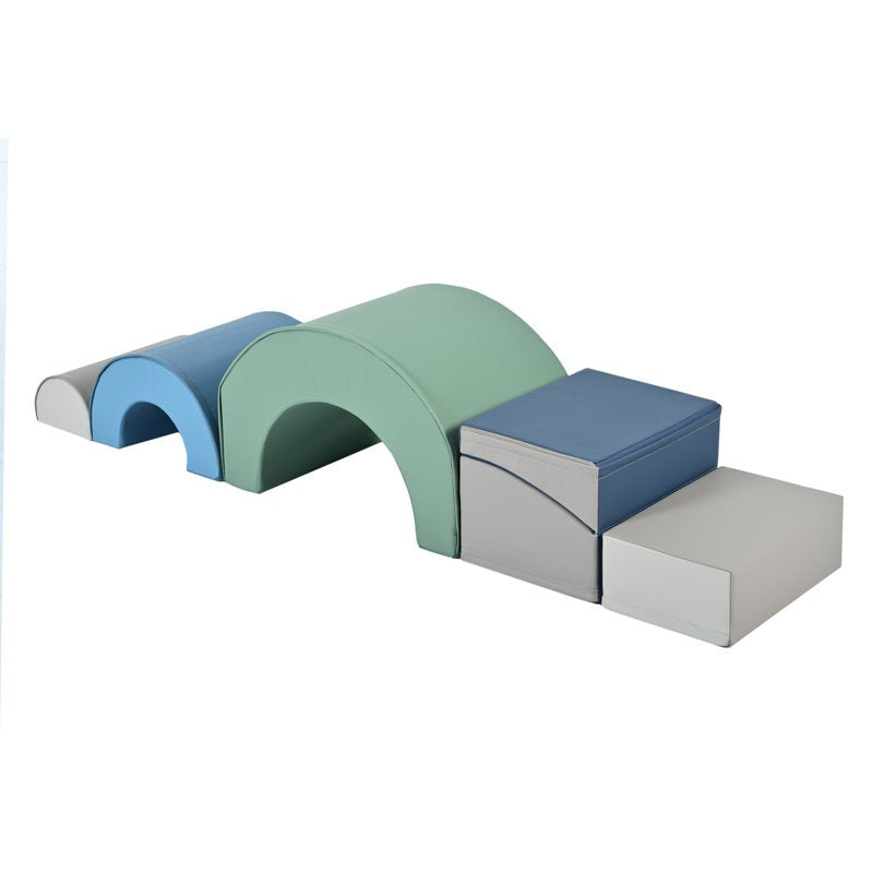Nara Softplay Climber Playset 5-Piece Green|Blue|Grey