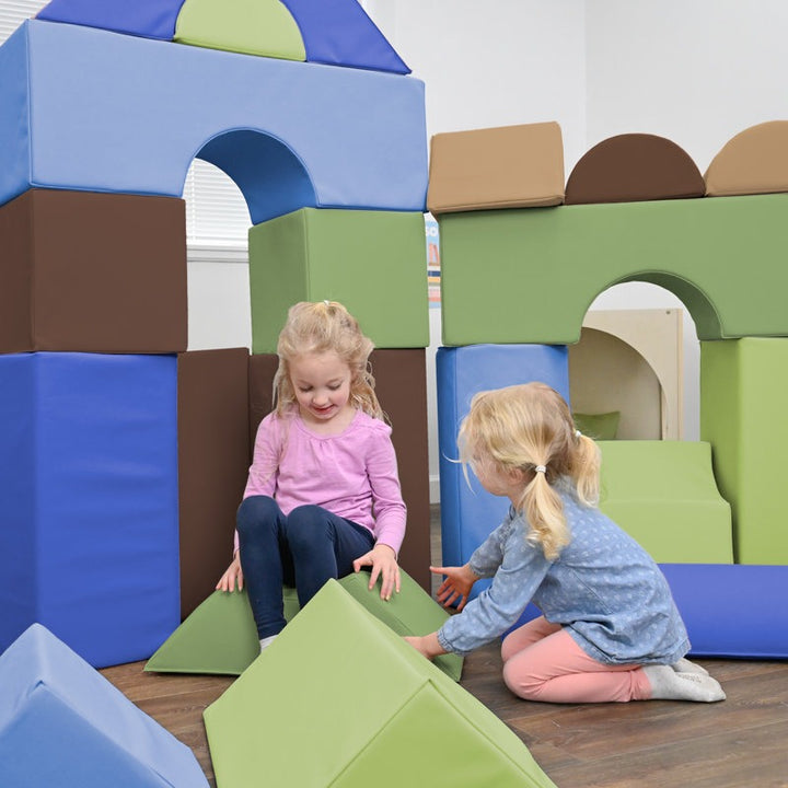 Mody Softplay Blocks - 35 Piece Blue| Green | Brown