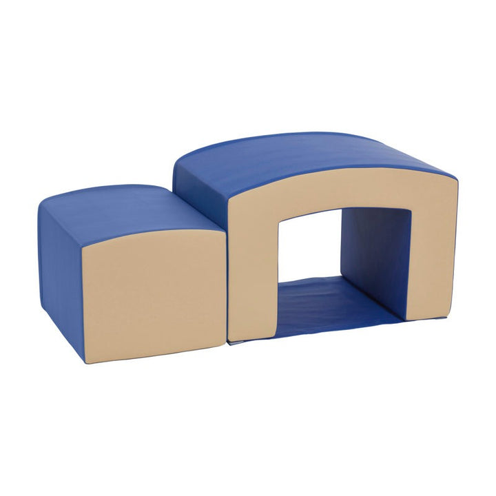 Jao Softplay Tunnel Playset 2-Piece Blue|Beige