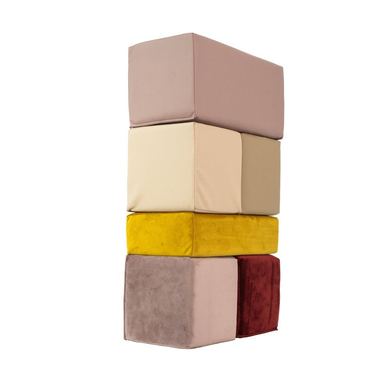 Gans Softplay Block Playset 6-Piece Beige|Red
