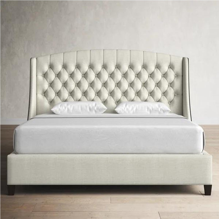 Harwick Bed Without Storage | King |Beige fabric