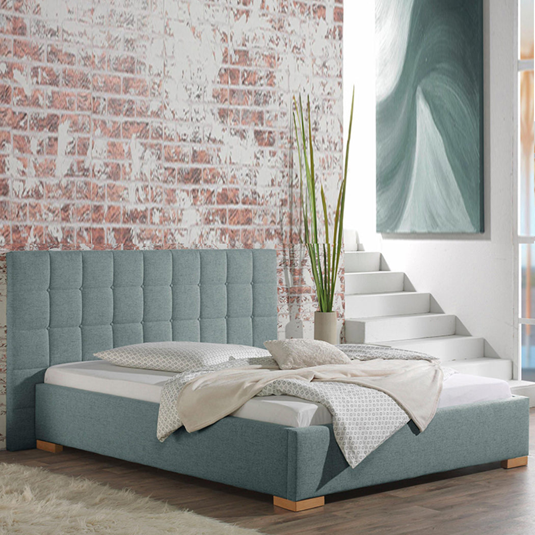 Neil Bed Without Storage | King | Blue Fabric