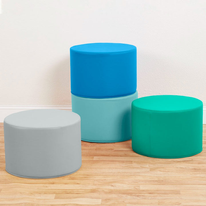 Throm Softplay Seating Block Playset 4-Piece Grey|Blue