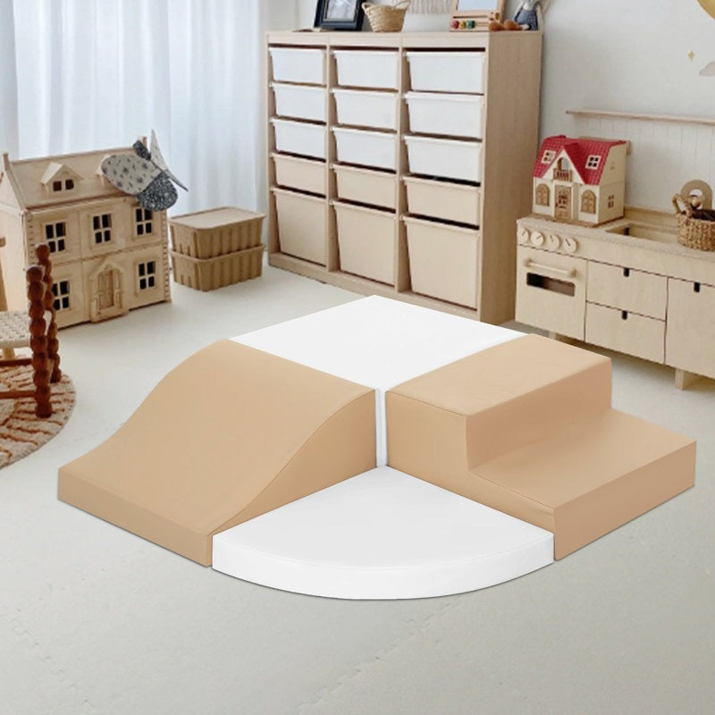 Fuffy Softplay Climber Playset 4-Piece Brown|White