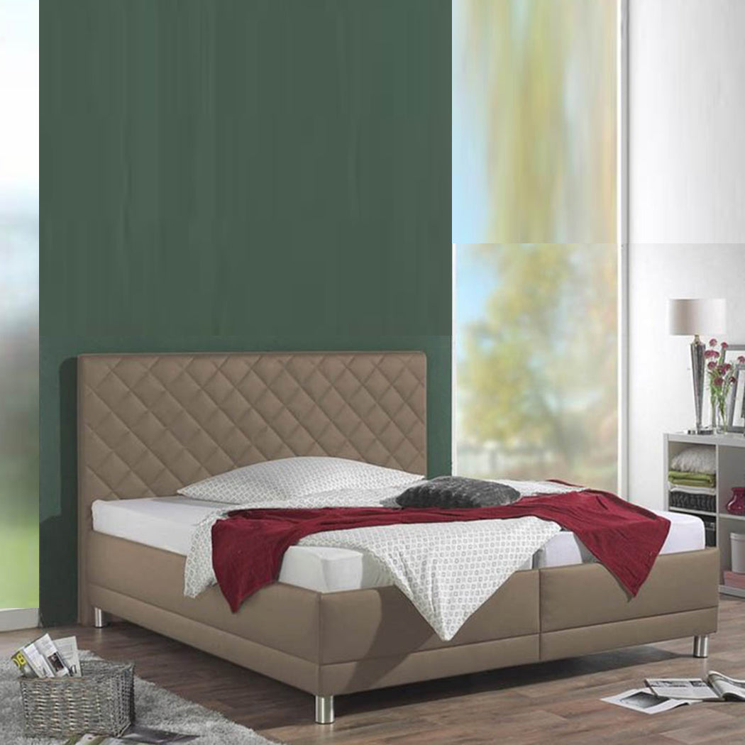 Viribus Bed Without Storage | King | Brown Leatherette