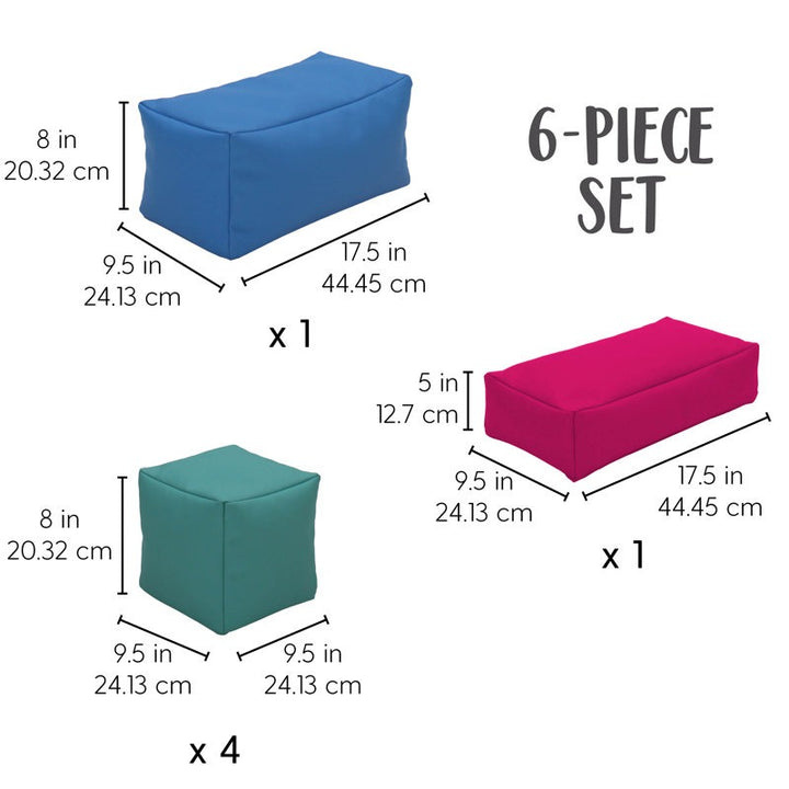 Moo Softpay Block Playset 6-Piece Pink|Green|Blue
