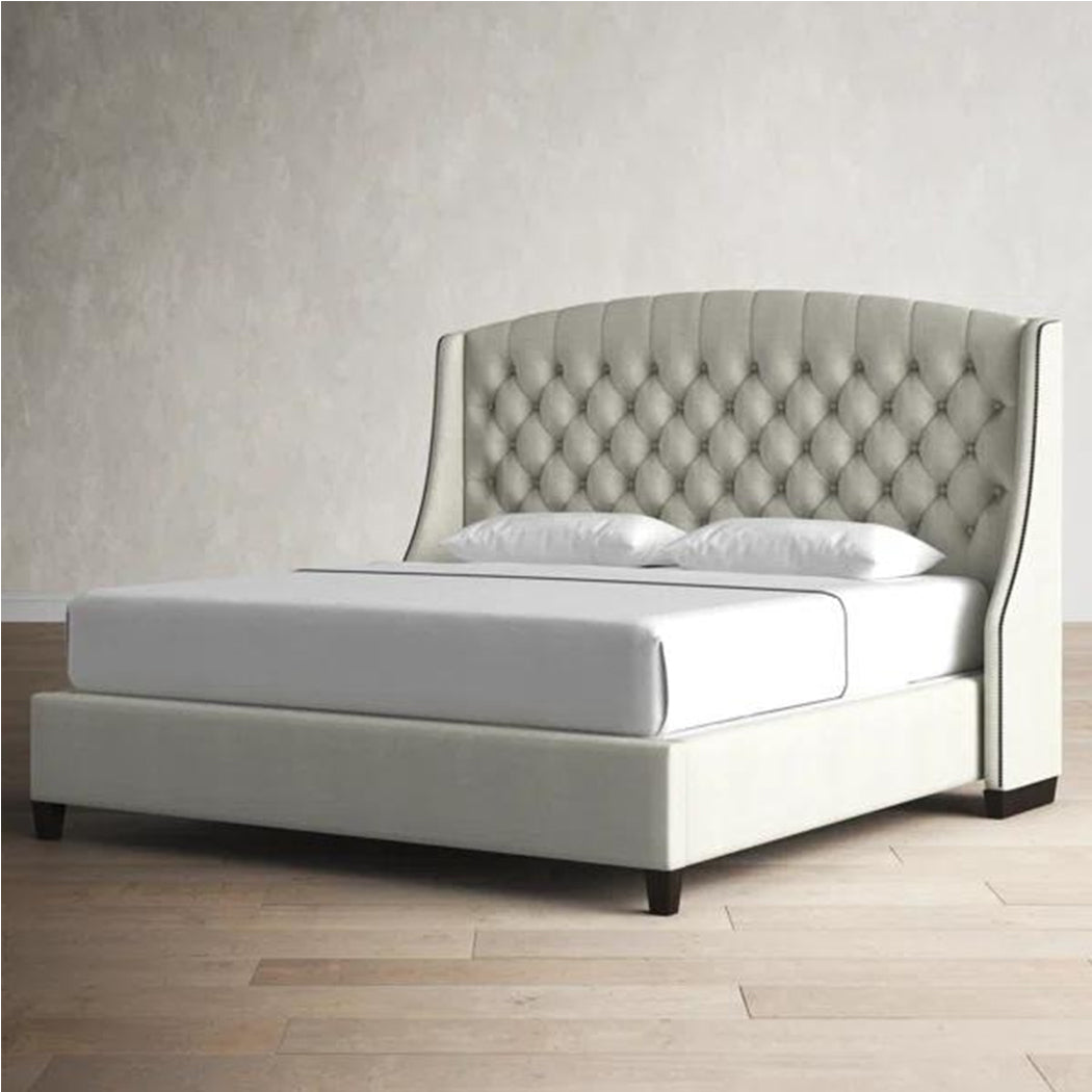 Harwick Bed Without Storage | King |Beige fabric