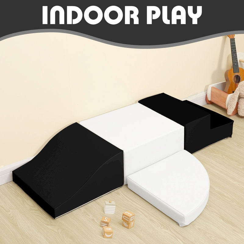 Fuffy Softplay Climber Playset 4-Piece White|Black