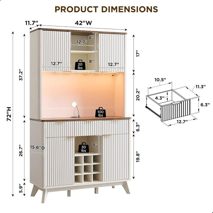 Aiko Tall Bar Unit | White