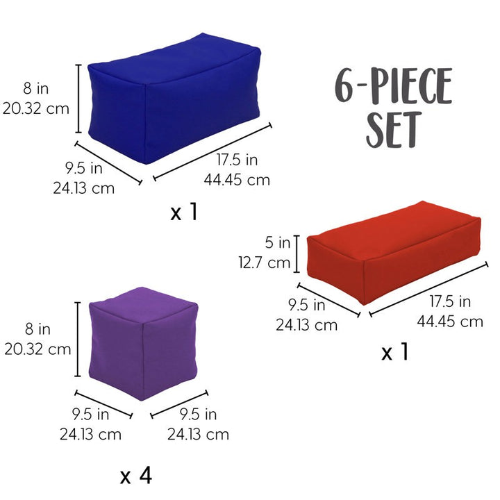 Moo Softpay Block Playset 6-Piece Purple|Red|Blue