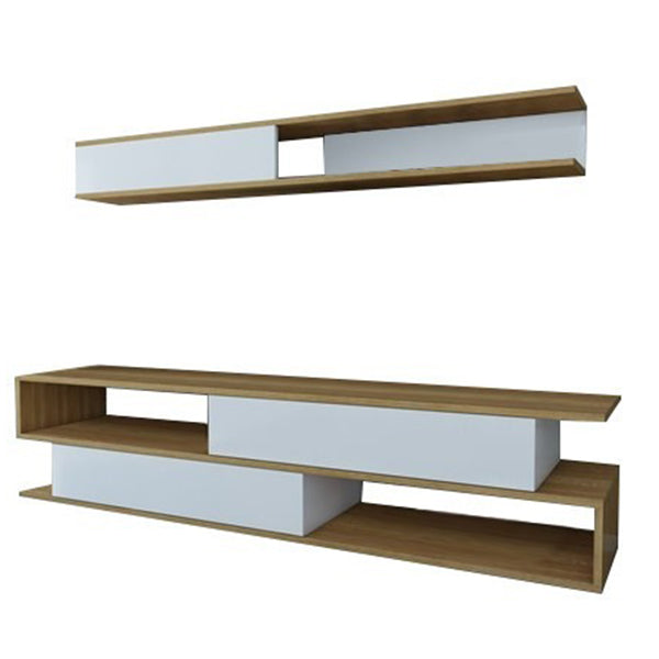 2 Part TV Stand | White & Beige