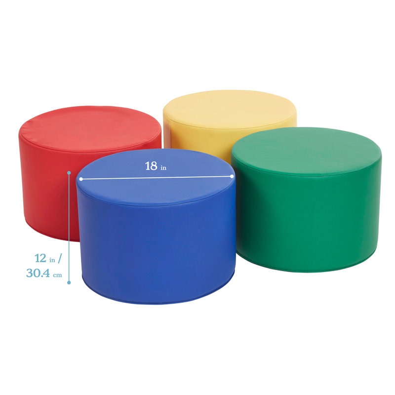 Throm Softplay Seating Block Playset 4-Piece Red|Blue