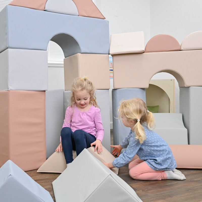 Mody Softplay Blocks - 35 Piece Pink| Blue | Beige
