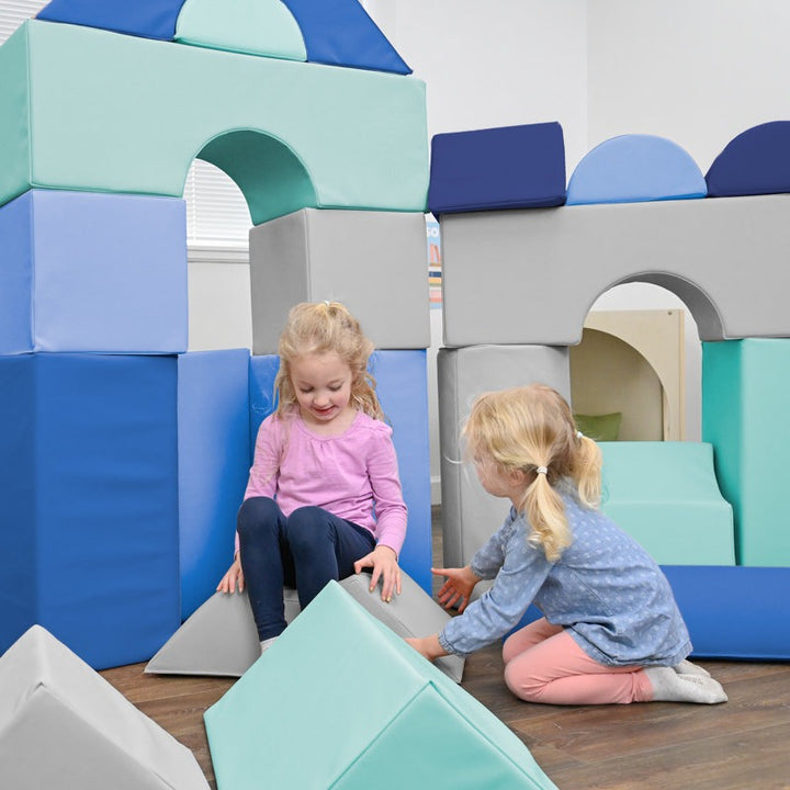 Mody Softplay Blocks- 35 Piece Blue | Green | Teal