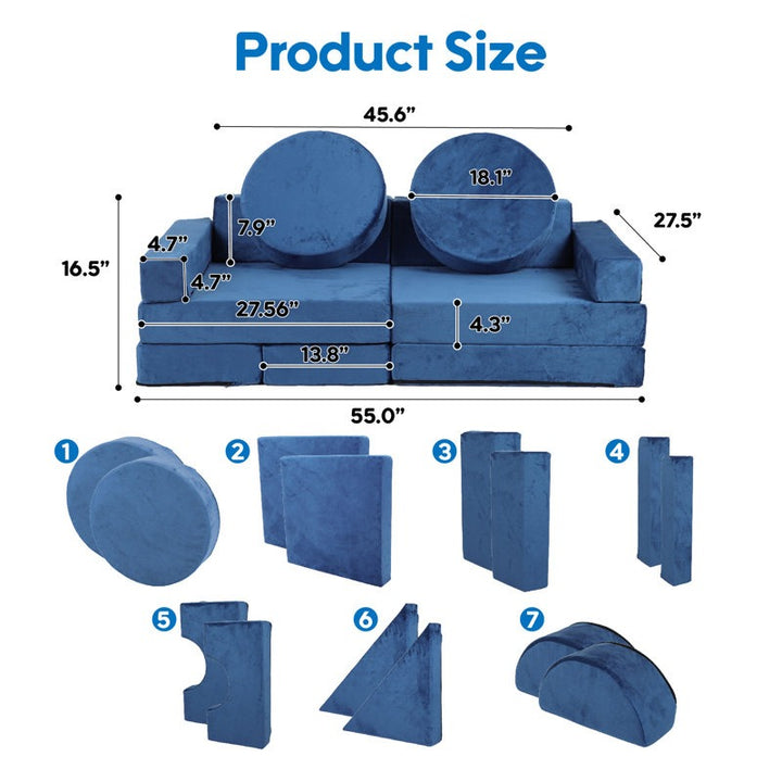 Monster Softplay Block Playset 14-Piece Blue