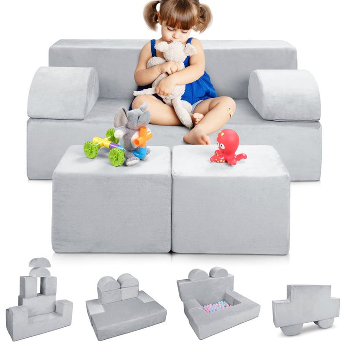 Nehu Softplay Block Playset 6 Piece Grey