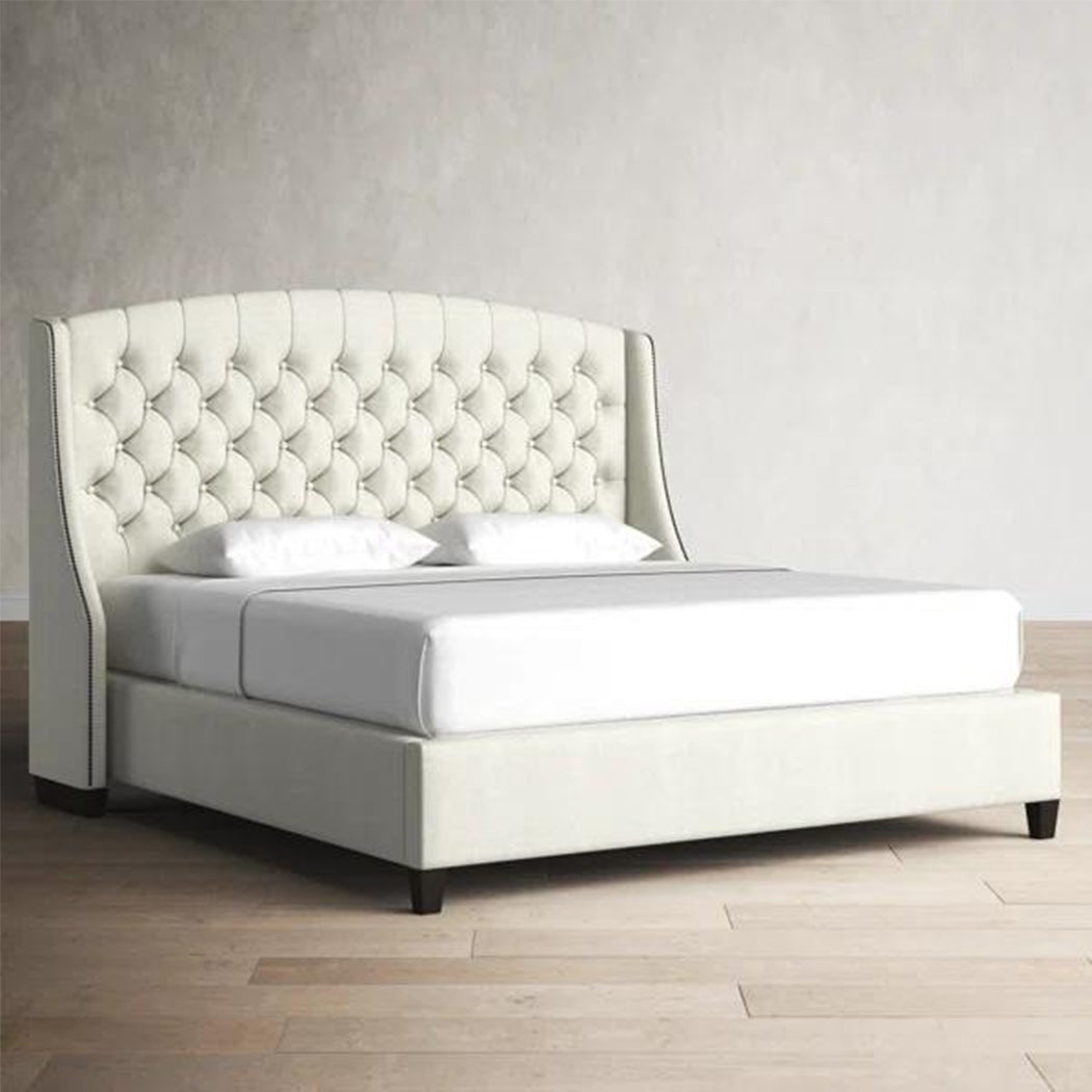 Harwick Bed Without Storage | King |Beige fabric