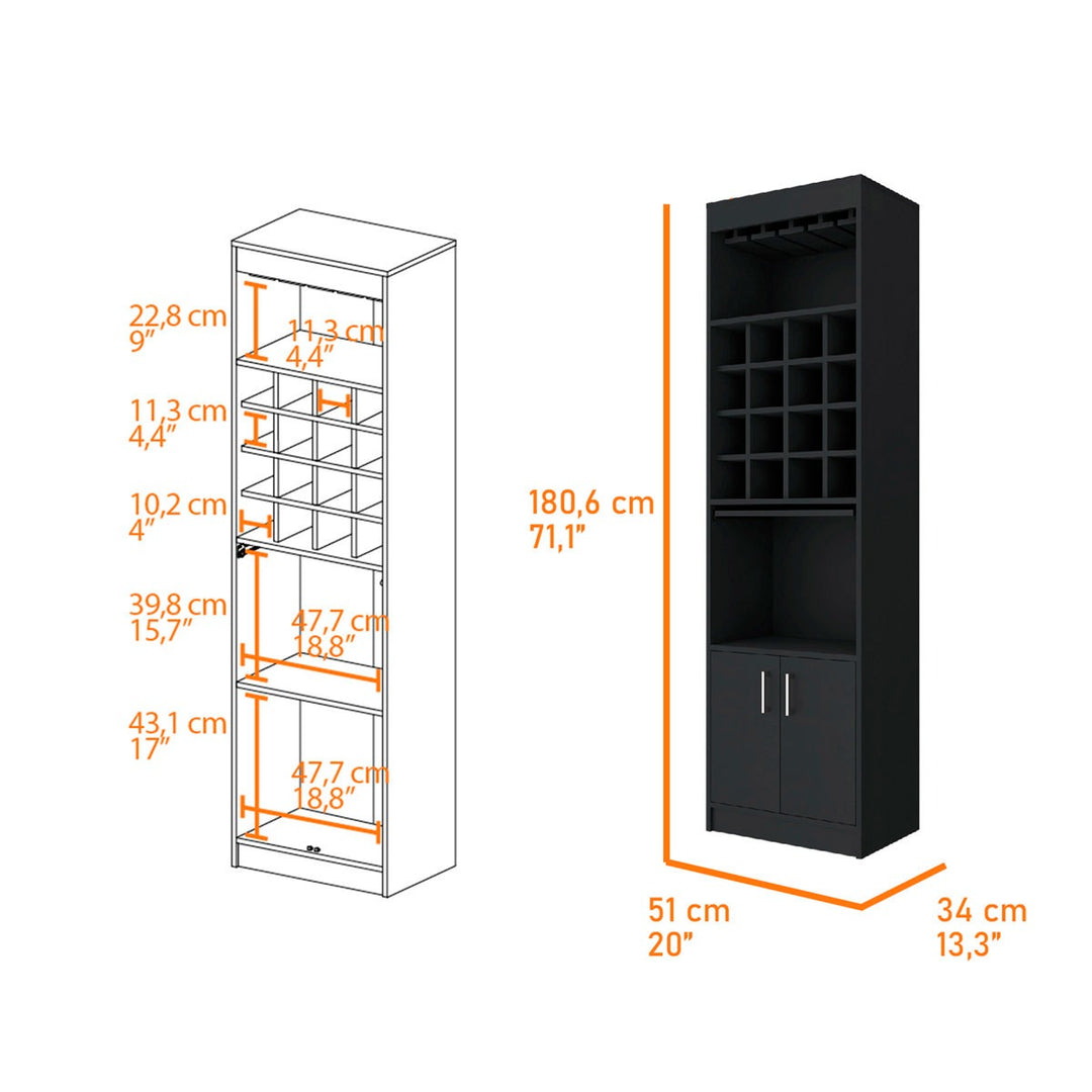 Riko Tall Bar Unit | Black