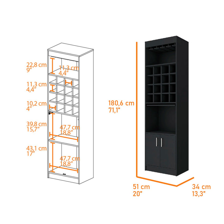 Riko Tall Bar Unit | Black