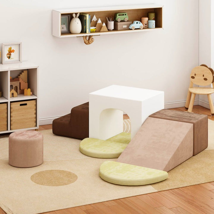 Tear Softplay Climber Playset 7-Piece Brown|Green||White