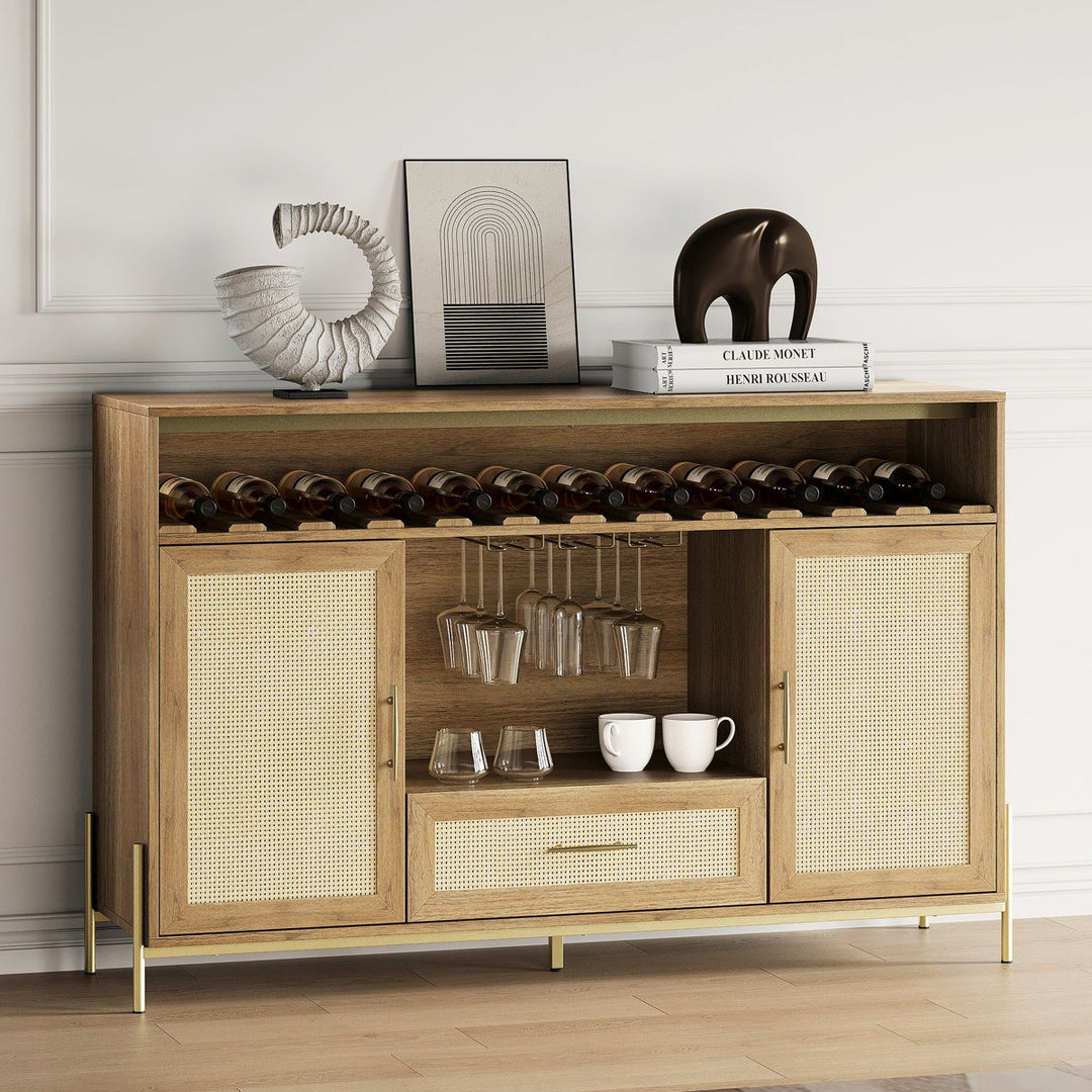 Yuna Tall Bar Cabinet | Natural