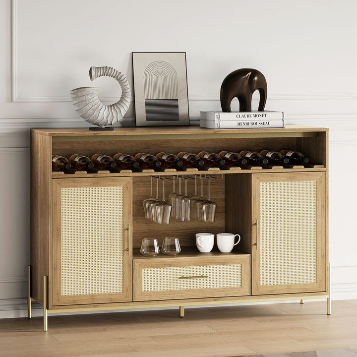 Yuna Tall Bar Cabinet | Natural