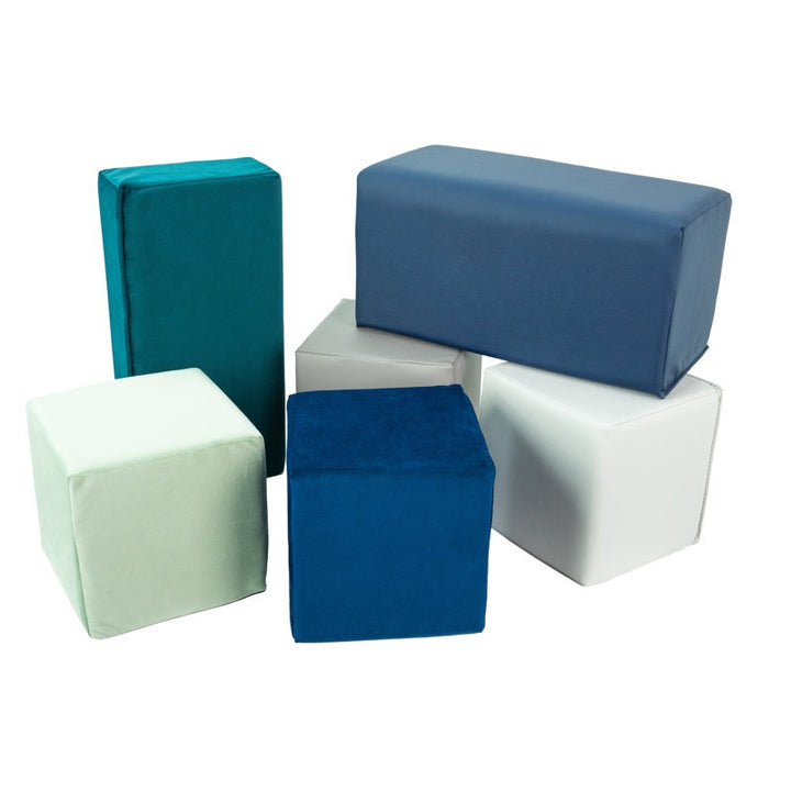 Gans Softplay Block Playset 6-Piece  White|Blue